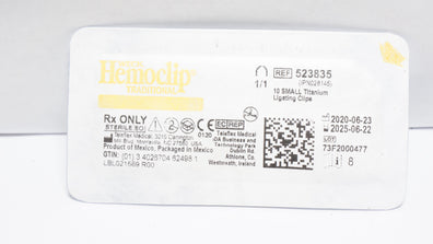 Teleflex 523835 Weck Hemoclip 10 Traditional Small Titanium Ligating Clips (x)